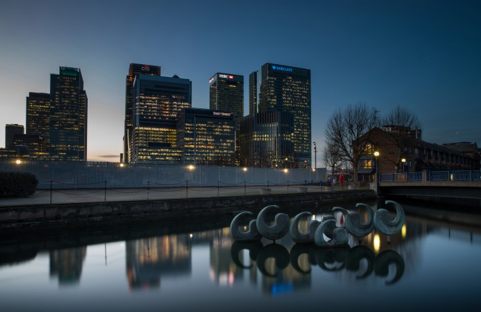Hanging around Canary Wharf.